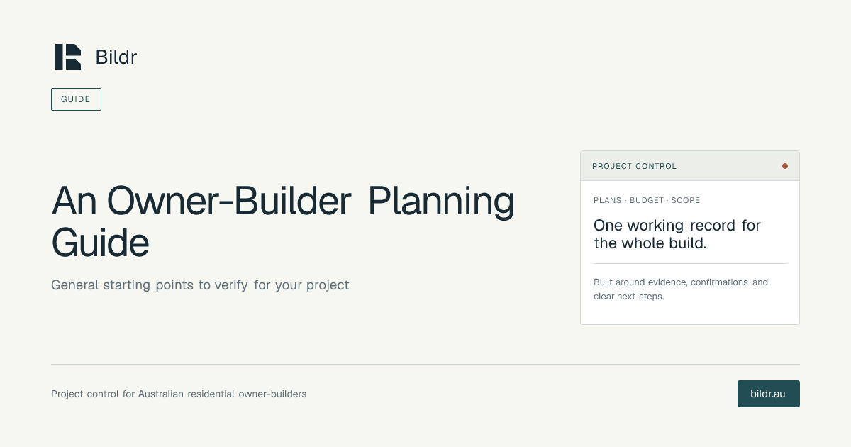 An Owner-Builder Planning Guide for Australia | Bildr